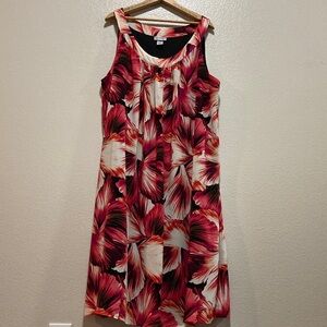 Catherines Flower Petals Floral Midi Chiffon Sleeveless Dress Resortwear sz 3X